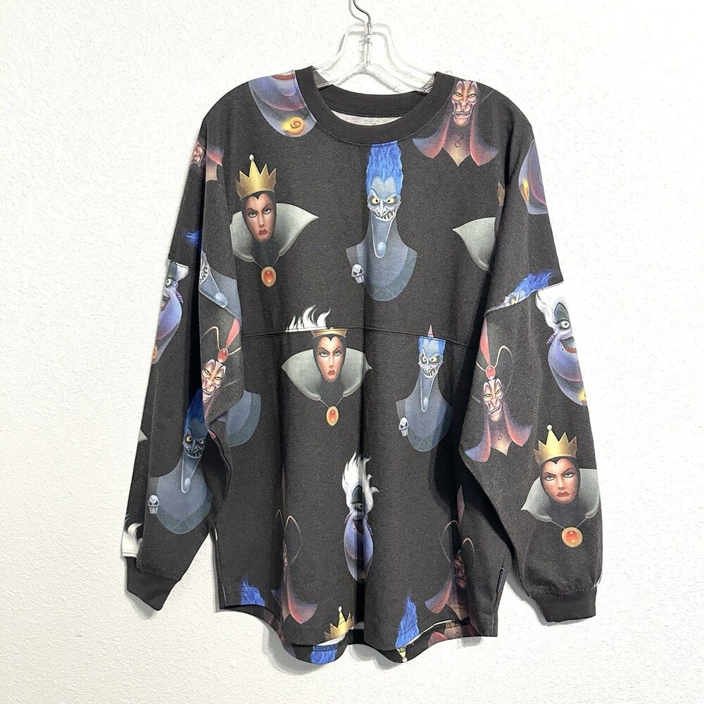 Disney Villains Spirit Jersey Up To No Good Sweatshirt Size Medium Long Sleeve